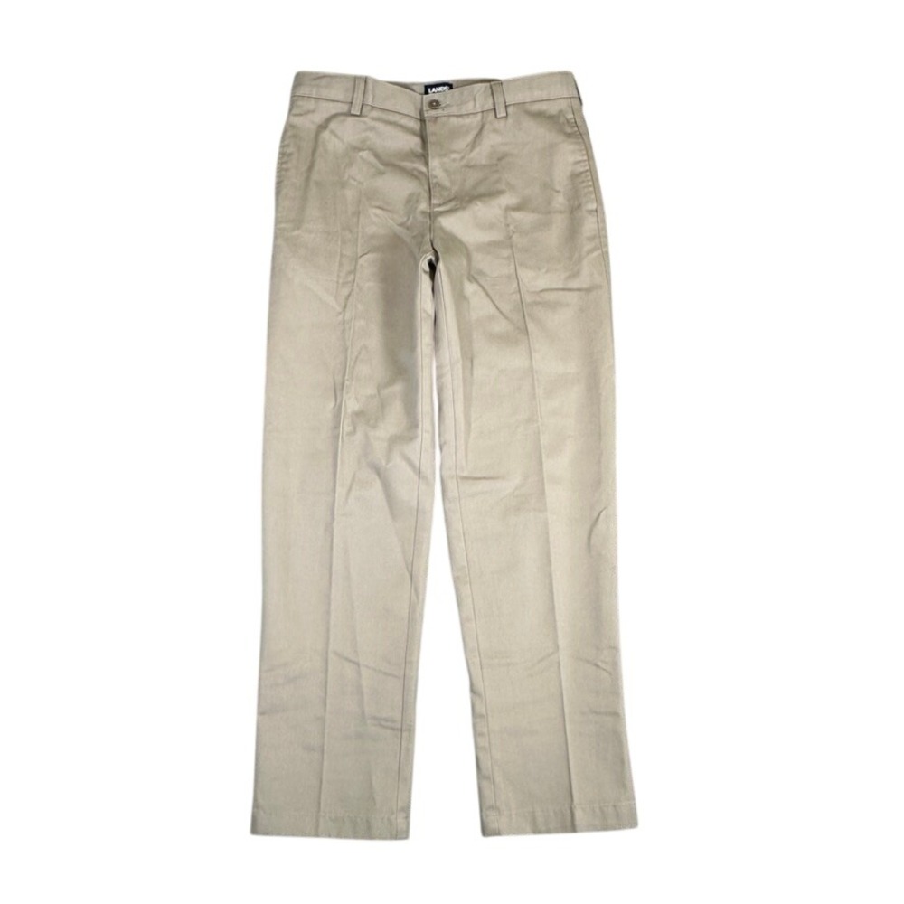 NWT Lands End Khaki Chino Pants Boys 16H Husky School Uniform Stain Resistant